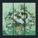Vincent van Gogh - Roses Triptych<br><div class="desc">Roses / Still Life: Vase with Pink Roses - Vincent van Gogh,  Oil on Canvas,  1890</div>