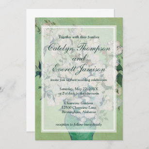 Vincent Van Gogh Roses Vintage Floral Wedding Invitation