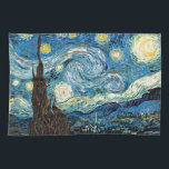 Vincent Van Gogh’s Starry Night Tea Towel<br><div class="desc">Starry Night is a painting by the Dutch post-impressionist artist Vincent van Gogh. Painted in June 1889, it depicts the view outside of his sanitorium room window at Saint-Rémy-de-Provence (located in southern France) at night, although it was painted from memory during the day. The painting is among Van Gogh's most...</div>