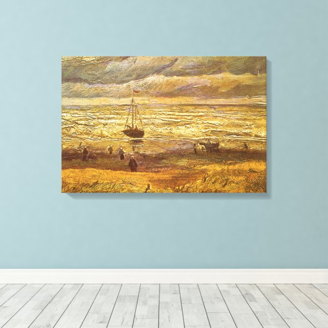 Vincent van Gogh - Sea at Scheveningen Canvas Print (Insitu(Wood Floor))