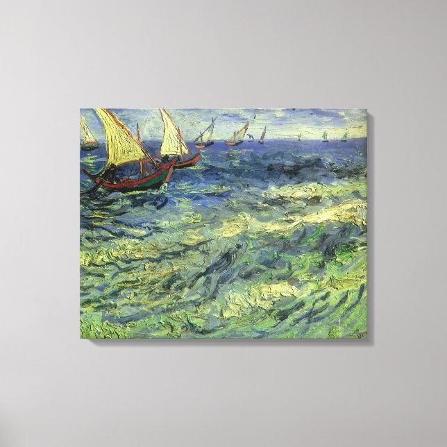 Vincent van Gogh - Seascape at Saintes Maries Canvas Print (Front)