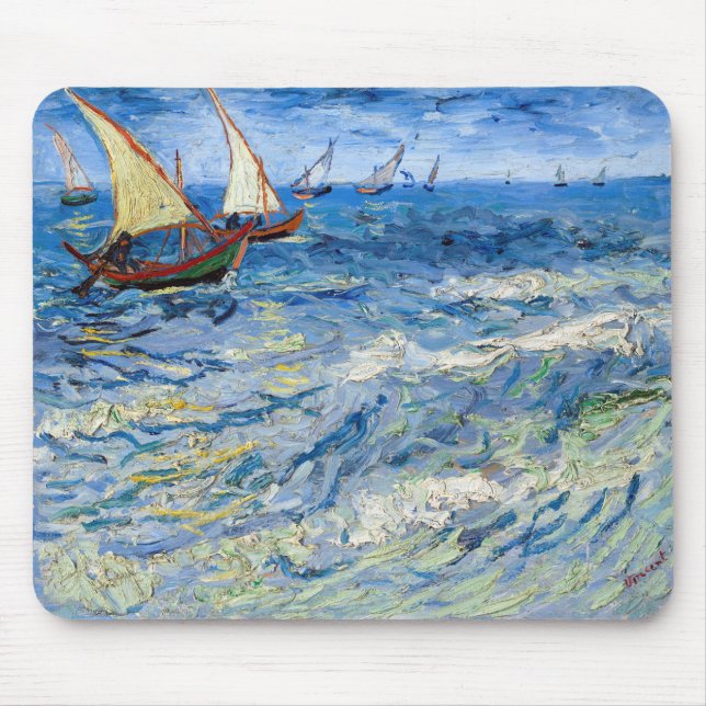 Vincent van Gogh - Seascape at Saintes-Maries Mouse Pad (Front)