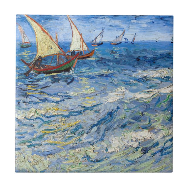 Vincent van Gogh - Seascape at Saintes-Maries Tile (Front)