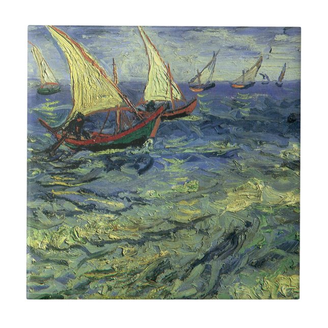 Vincent van Gogh - Seascape at Saintes Maries Tile (Front)