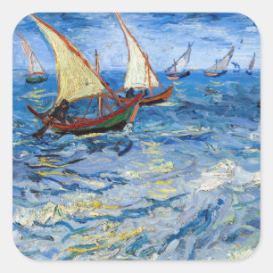Vincent van Gogh - Seascape near Saintes-Maries Square Sticker