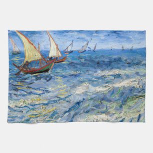 Vincent van Gogh - Seascape near Saintes-Maries Tea Towel