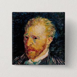 Vincent van Gogh Self Portrait, 1887 15 Cm Square Badge