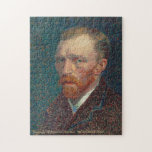 Vincent van Gogh Self-Portrait Art Painting Family Jigsaw Puzzle<br><div class="desc">Custom, personalized, family kids art lovers 250 pieces jigsaw puzzle, featuring an intricate detailed colorful self-portrait vintage painting oil on artist's board, by Vincent van Gogh, and your note / greetings in an elegant faux gold typography script. Made of sturdy cardboard and mounted on chipboard, your puzzle arrives in custom...</div>