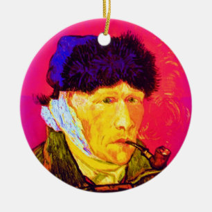 Vincent Van Gogh - Self Portrait Bandage Pop Art Ceramic Tree Decoration