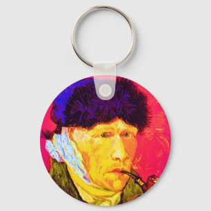 Vincent Van Gogh - Self Portrait Bandage Pop Art Key Ring