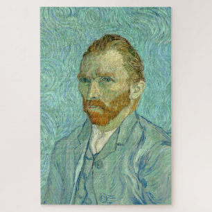 Vincent Van Gogh Self Portrait Blue Background Jigsaw Puzzle
