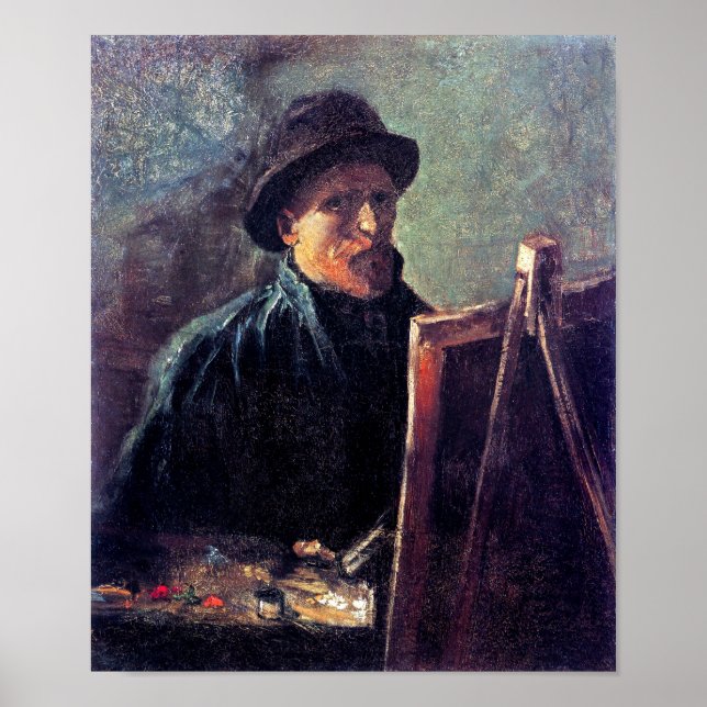 Vincent Van Gogh - Self Portrait Dark Felt Hat Poster (Front)