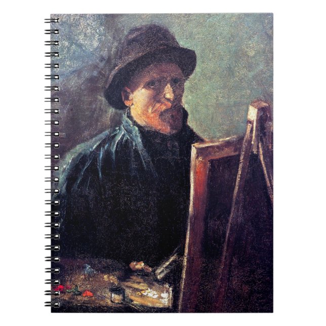 Vincent Van Gogh - Self Portrait Dark Felt Hat Spiral Notebook (Front)