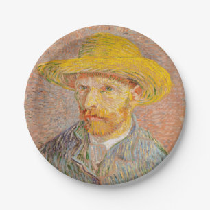 Vincent Van Gogh Self Portrait impressionist paint Paper Plate