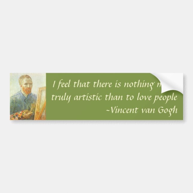Vincent van Gogh - Self Portrait in Front of Easel Bumper Sticker (Front)