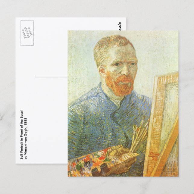 Vincent van Gogh - Self Portrait in Front of Easel Postcard (Front/Back)