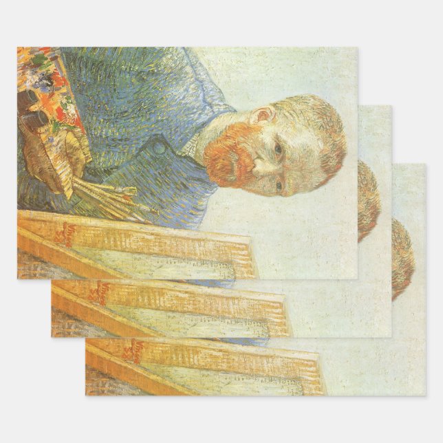 Vincent van Gogh - Self Portrait in Front of Easel Wrapping Paper Sheet (Set)