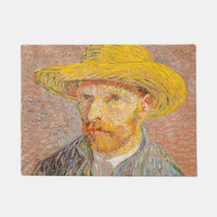 Vincent Van Gogh Self Portrait Straw Hat Doormat