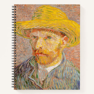 Vincent Van Gogh Self Portrait Straw Hat Notebook