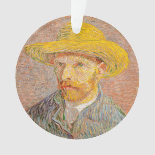 Vincent Van Gogh Self Portrait Straw Hat Ornament