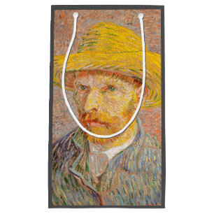 Vincent Van Gogh Self Portrait Straw Hat Small Gift Bag