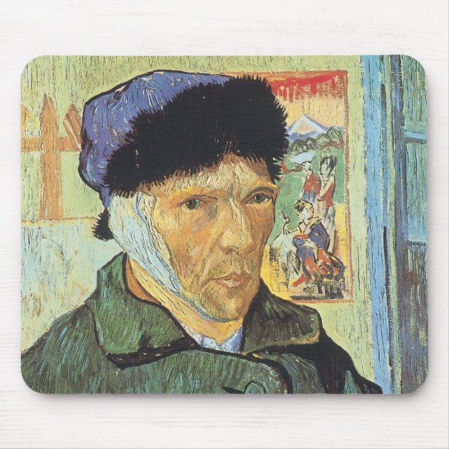 Vincent van Gogh - Self Portrait with Bandaged Ear Mouse Pad (Front)