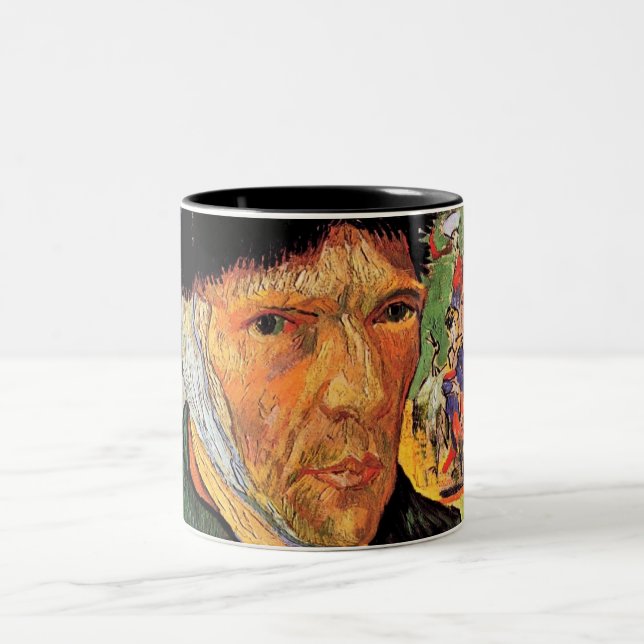 Vincent Van Gogh - Self-Portrait With Bandaged Ear Two-Tone Coffee Mug (Center)