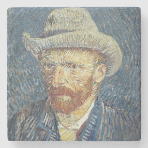 Vincent van Gogh Self Portrait with Felt Hat Stone Coaster