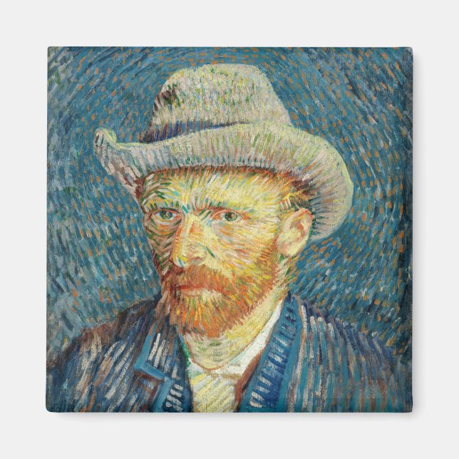 Vincent Van Gogh Self Portrait with Grey Felt Hat Magnet (Front)