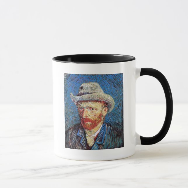Vincent Van Gogh Self Portrait With Grey Felt Hat Mug (Right)