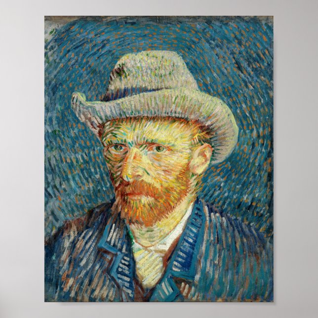 Vincent Van Gogh Self Portrait with Grey Felt Hat Poster (Front)