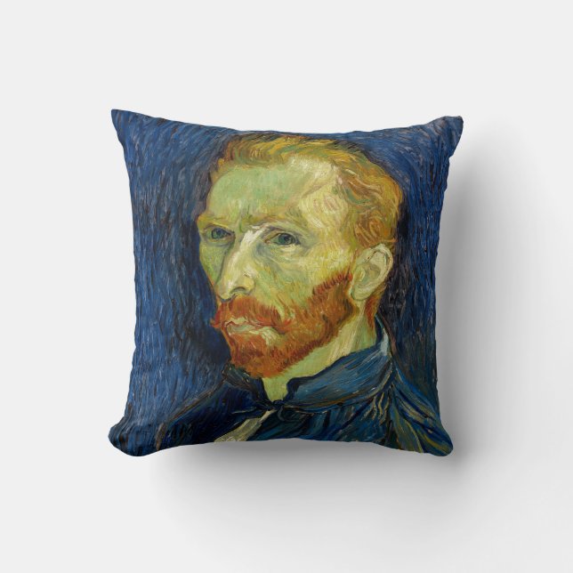 Vincent Van Gogh Self Portrait With Palette Cushion (Front)