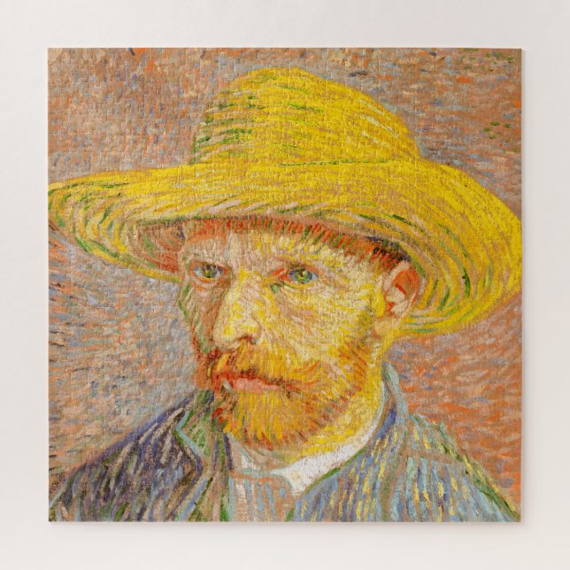 Vincent Van Gogh Self Portrait with Straw Hat Art Jigsaw Puzzle (Vertical)