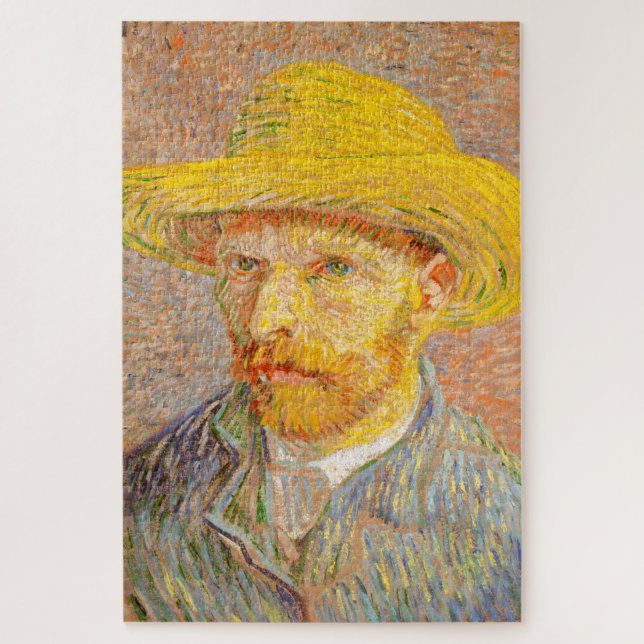 Vincent Van Gogh Self Portrait with Straw Hat Art Jigsaw Puzzle (Vertical)