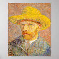 Vincent Van Gogh Self Portrait with Straw Hat Art