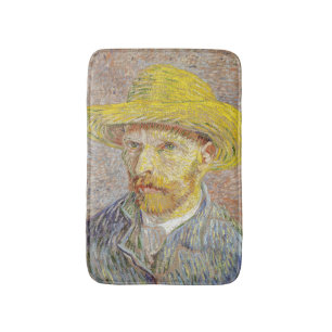 Vincent van Gogh - Self-portrait with Straw Hat Bath Mat