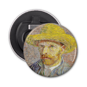 Vincent van Gogh - Self-portrait with Straw Hat Bottle Opener