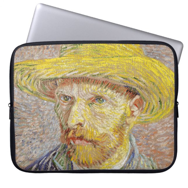 Vincent van Gogh - Self-portrait with Straw Hat Laptop Sleeve (Front)