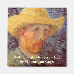 Vincent van Gogh Self Portrait with Straw Hat Magnet
