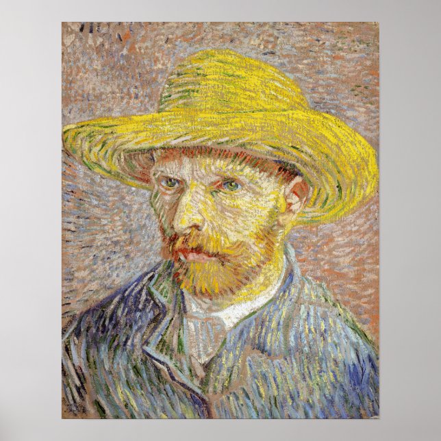 Vincent van Gogh - Self-portrait with Straw Hat Poster (Front)