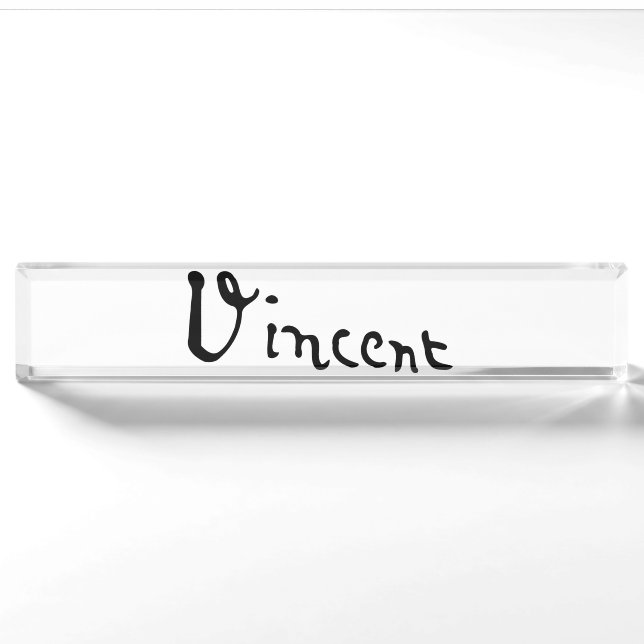 Vincent Van Gogh Signature Nameplate (Front)