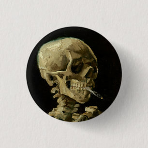 Vincent Van Gogh Skeleton with a Burning Cigarette 3 Cm Round Badge