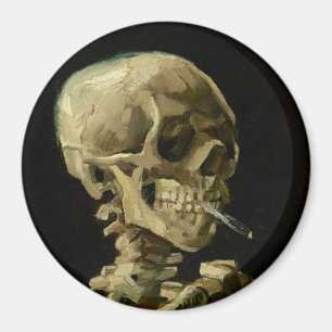 Vincent Van Gogh Skeleton with a Burning Cigarette Magnet