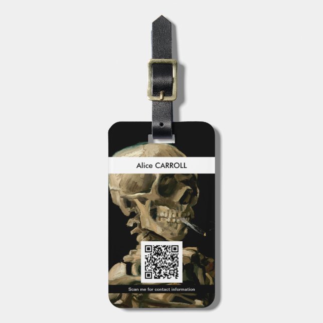 Vincent van Gogh - Skull - QR Code Luggage Tag (Front Vertical)