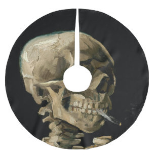 Vincent van Gogh - Skull with Burning Cigarette Brushed Polyester Tree Skirt