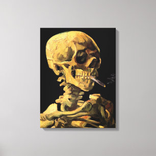 Vincent Van Gogh - Skull With Burning Cigarette Canvas Print
