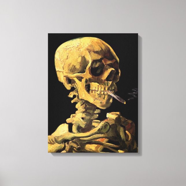 Vincent Van Gogh - Skull With Burning Cigarette Canvas Print (Front)