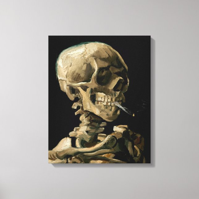Vincent van Gogh - Skull with Burning Cigarette Canvas Print (Front)