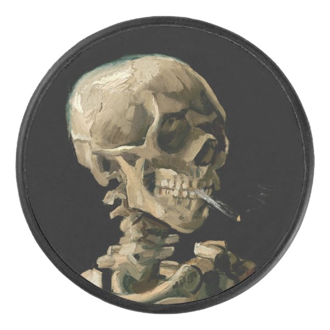 Vincent van Gogh - Skull with Burning Cigarette Hockey Puck (Front)