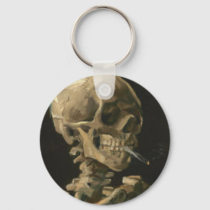 Vincent Van Gogh - Skull with Burning Cigarette Key Ring